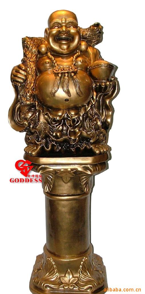 供应女神艺术工艺品与大财佛8003G 广州女神钟表工艺的塑料树脂精品