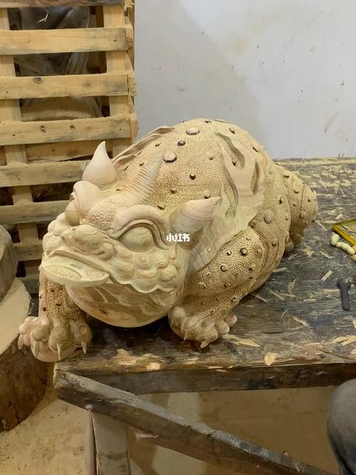 木雕招财金蟾工艺品摆件